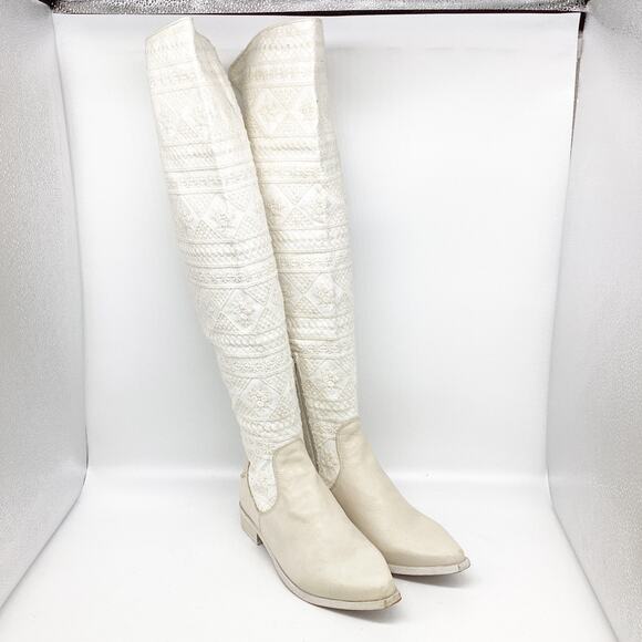 Free People Women's Bren OTK Crochet Western Cowgirl Boots Size US 8 EU 38 - Picture 2 of 15